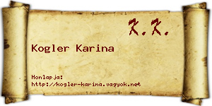Kogler Karina névjegykártya